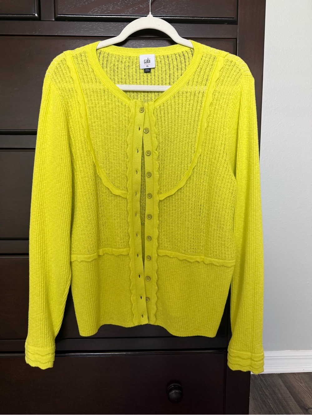 CAbi Bright bright Yellow Button-Front Knit Cardigan
